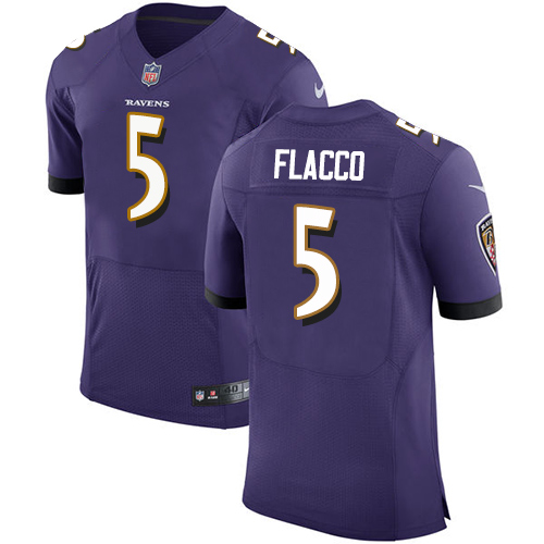 Nike Ravens #5 Joe Flacco Purple Team Color Men's Stitched NFL Vapor Untouchable Elite Jersey - Click Image to Close